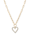 WRAPPED IN LOVE DIAMOND HEART PAPERCLIP LINK 17" PENDANT NECKLACE (1/2 CT. T.W.) IN 14K GOLD, CREATED FOR MACY'S
