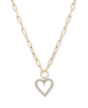 Wrapped In Love Diamond Heart Paperclip Link 17" Pendant Necklace (1/2 Ct. T.w.) In 14k Gold, Created For Macy's In Yellow Gold