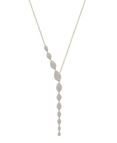 Wrapped In Love Diamond Asymmetric Lariat Necklace (1 Ct. T.w.) In 14k Gold Or 14k White Gold, 15" + 2" Extender, Cr In Yellow Gold