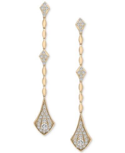 Wrapped In Love Diamond Linear Drop Earrings (1 Ct. T.w.) In 14k Gold Or 14k White Gold, Created For Macy's In Yellow Gold