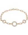 WRAPPED IN LOVE DIAMOND CIRCLES PAPERCLIP LINK BRACELET (1/2 CT. T.W.) IN 14K GOLD, CREATED FOR MACY'S