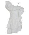 Nocturne Women's One Shoulder Draped Taffeta Dress In Ecru