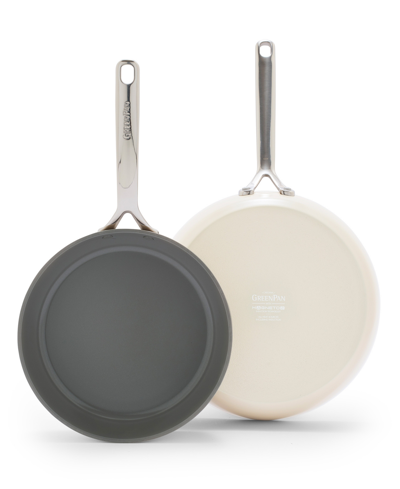 Greenpan Gp5 Hard Anodized Healthy Ceramic Nonstick 2-piece Fry Pan Set, 9.5" And 11" In Taupe