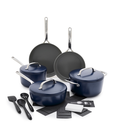 Greenpan Gp5 Hard Anodized Healthy Ceramic Nonstick 15-piece Set In Oxford Blue