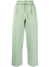 BARRIE CHEVRON-KNIT PLEATED TROUSERS