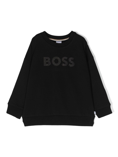 Bosswear Kids' Logo-print Jersey Sweatshirt In Black