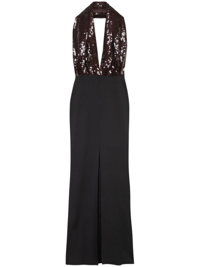 16arlington Sequin Vesper Midi Dress In Bitter Chocolate