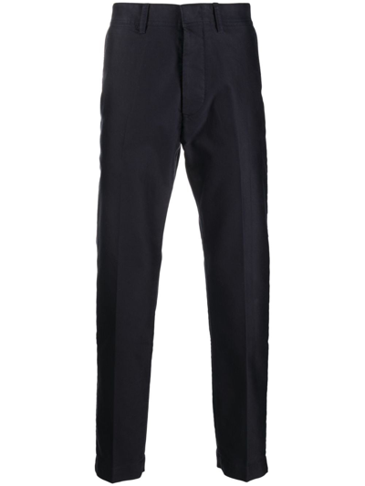 Tom Ford Straight-leg Cotton Chino Trousers In Blue
