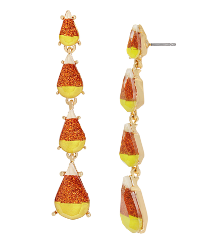 Betsey Johnson Orange Candy Corn Linear Earrings