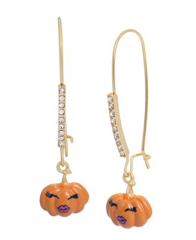 Betsey Johnson Orange Pumpkin Dangle Earrings