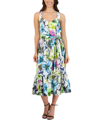 DONNA RICCO DONNA RICO WOMEN'S SWEETHEART-NECK BELTED MIDI DRESS
