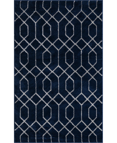 Marilyn Monroe Glam Trellis 3'3" X 5'3" Area Rug In Navy