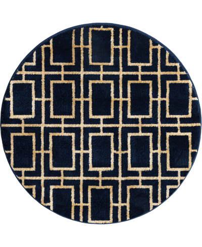 Marilyn Monroe Glam Deco 3'3" X 3'3" Round Area Rug In Navy