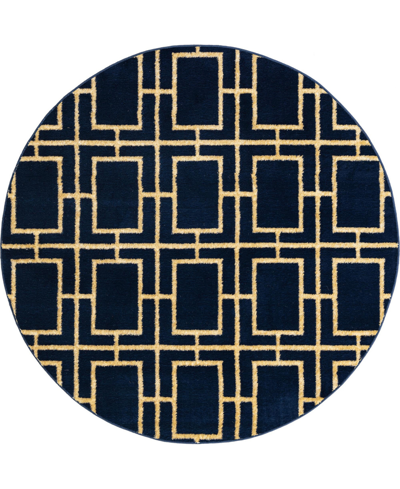Marilyn Monroe Glam Deco 5'3" X 5'3" Round Area Rug In Navy