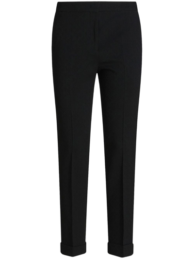 Etro Cropped Wool-blend Trousers In Black