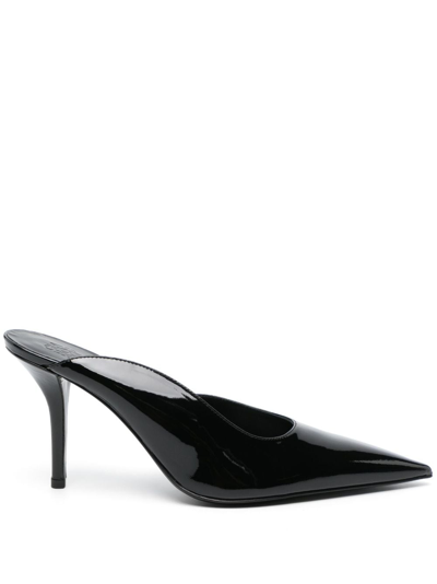Gia Borghini 100mm Pointed-toe Patent Mules In Black