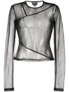 TOM FORD SHEER RIBBED LONG-SLEEVE JERSEY TOP