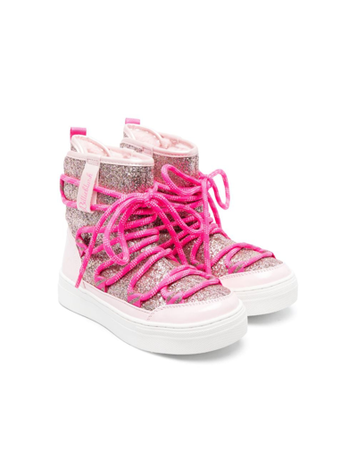 Billieblush Kids' Glitter-detail Snow Boots In S Rosa Pallido