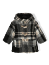Il Gufo Check-pattern Fleece-texture Coat In Black