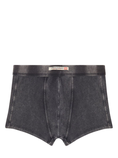 Diesel Denim-effect Stretch-cotton Boxers In Black