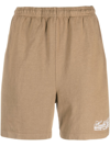 Sporty And Rich Logo-print Track Shorts In Neutrals