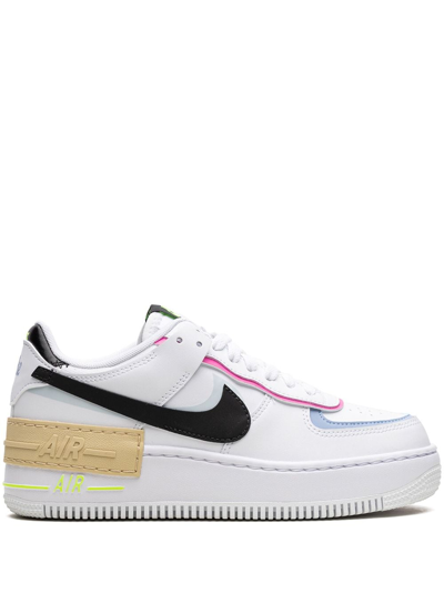 Nike Af1 Shadow Sneaker In White  Black  Team Gold  & Pure Platinum