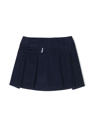 There Was One Kids' Pleated Corduroy Miniskirt In Blue