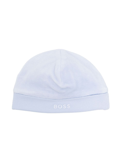 Bosswear Babies' Logo-embroidered Beanie In Blue