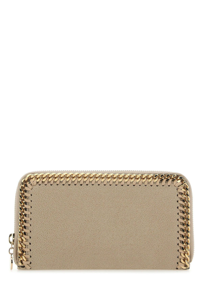 Stella Mccartney Cappuccino Shaggy Deer Falabella Wallet In Butter Cream