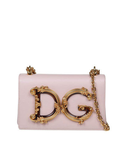 Dolce & Gabbana Dg Girls Shoulder Bag In Powder Color Nappa
