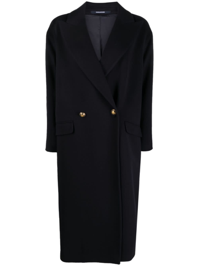 Tagliatore Linden Double-breasted Coat In Blue