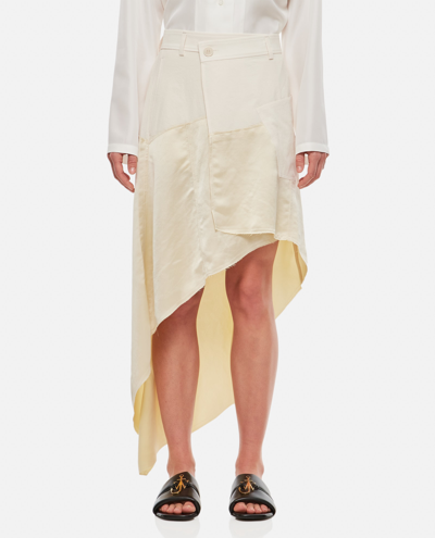 Jw Anderson Asymmetric Draped Skirt In White