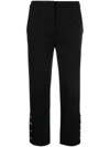 Twinset Logo-buttons Cropped Trousers In Black