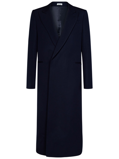 Alexander Mcqueen Alexander Mc Queen Double Breasted Coat Navy In Blue