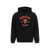 Versace Hooded Cotton Logo Sweatshirt In Black