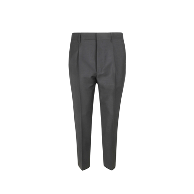Prada Classic Wool Trousers In Grey