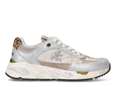 Premiata Mased Colour-block Panelled Sneakers In Silver
