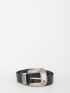 Golden Goose Leather Decorative-buckle Belt In Black