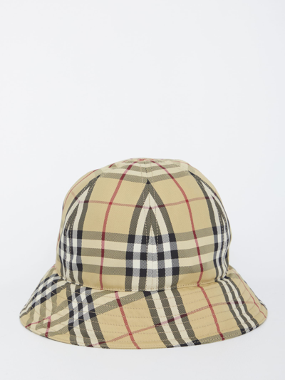 Burberry Nylon Bucket Hat In Beige