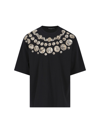 Dolce & Gabbana Black Coin Print Cotton Crew Neck T-shirt In Black