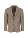 Tagliatore Checked Blazer Notched Lapel In Brown