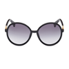 Max Mara Women's Round-frame Shiny Black And Smoke Gradient Injected Sunglasses In Nero