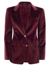Tagliatore Patch-pocket Velvet Blazer In Brown