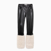 Coperni Panelled Faux-leather Trousers In Black/off White