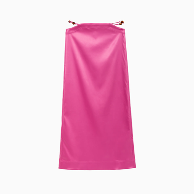 Ganni Satin Miniskirt In Pink
