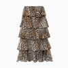Ganni Leopard-print High-waist Skirt In Almond