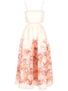 Zimmermann Devi Floral-print Canvas Midi Dress In Multicolor