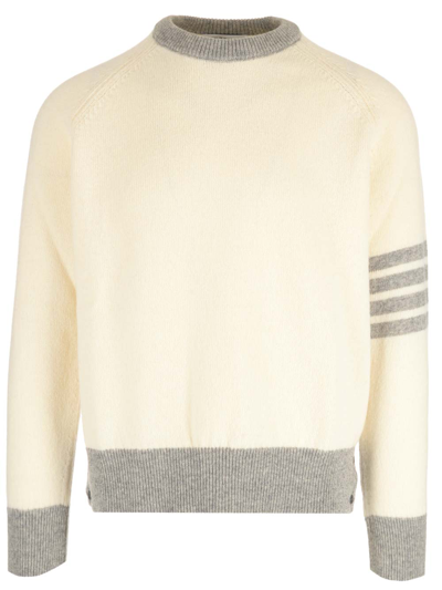Thom Browne Crewneck Sweater In White