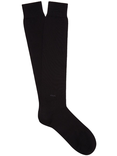 Zegna Triple X Cotton-blend Socks In Black