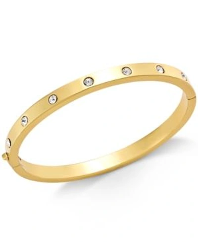 Kate Spade Bezel-set Polished Bangle Bracelet In Gold